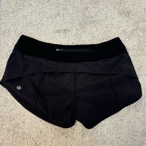 Black lululemon speed up shorts